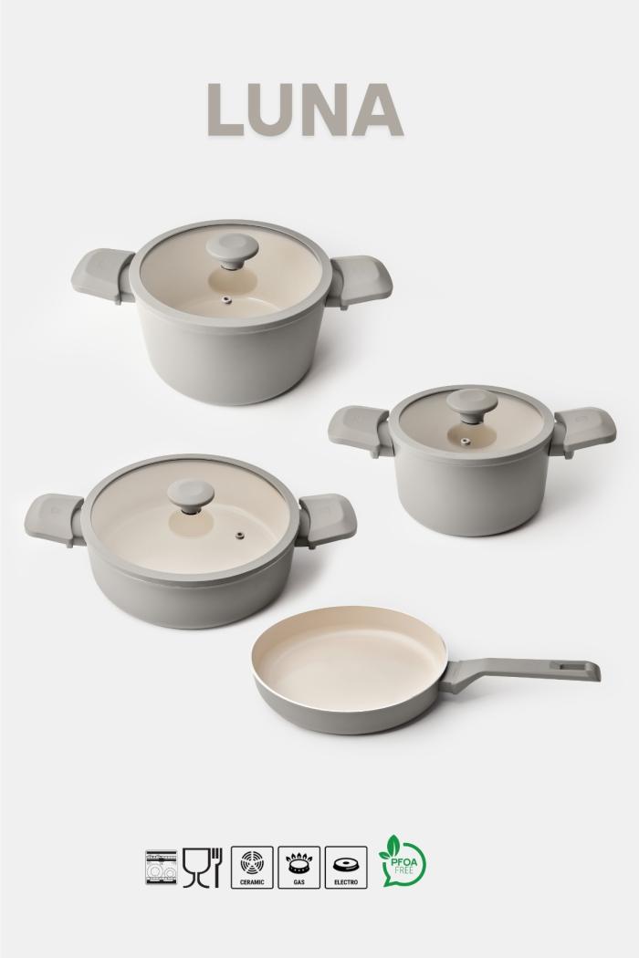 Luna 7 Parça Crystal Tencere ve Tava Seti